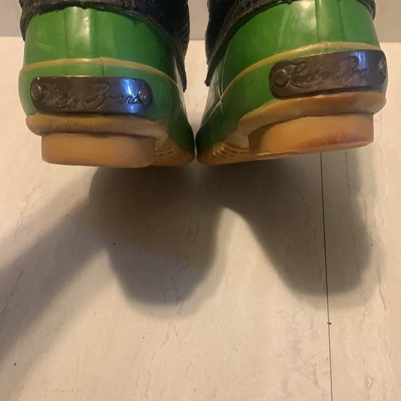 Lucky Brand Waterproof Boot Women 8M Leather Duck Muck Rain Green Black Classic - Picture 10 of 12